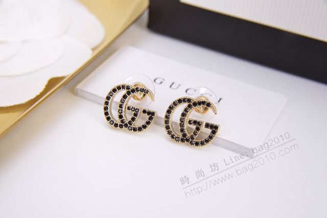 GUCCi飾品 古馳925純銀針耳環 Gucci施華洛世奇水晶耳釘  zgbq1206